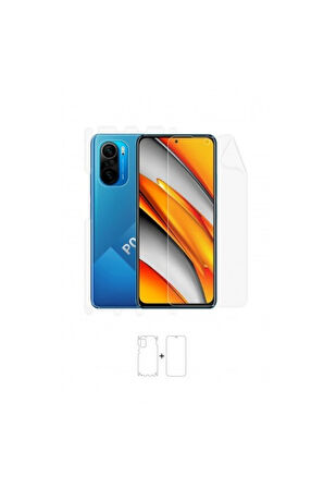 Xiaomi Poco F3 360 ° Full Body Ekran Koruyucu Kaplama Ön Arka Yan Darbe Emici Poliüretan Film