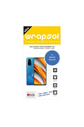 Xiaomi Poco F3 360 ° Full Body Ekran Koruyucu Kaplama Ön Arka Yan Darbe Emici Poliüretan Film