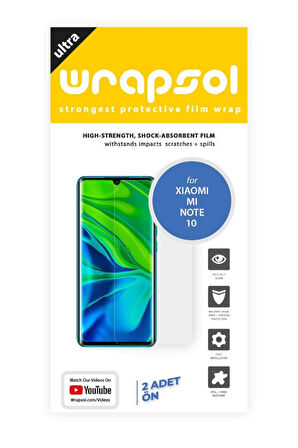 Xiaomi Mi Note 10 Ekran Koruyucu Kaplama Darbe Emici Poliüretan Film Amerika Üretimi