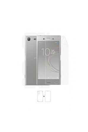 Sony Xperia Xz1 360 ° Full Body Ekran Koruyucu Kaplama Ön Arka Yan Darbe Emici Poliüretan Film