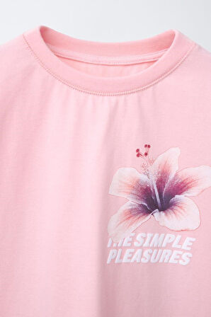 Me Simple Pleasures  Baskılı Kız Çocuk  %100 Pamuk Tişört