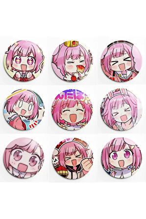9 Adet Anime Emu Otori Rozeti 44 mm