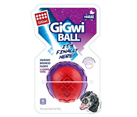 Gigwi Ball Sert Köpek Oyun Topu 6 cm Kırmızı-Mor
