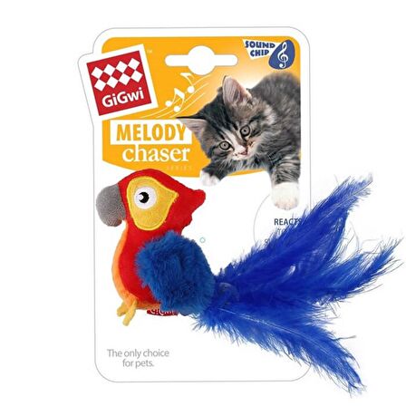 Gigwi Melody Chaser Sesli Makaw Papağanı Peluş Kedi Oyuncağı