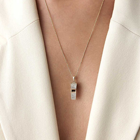 Taşlı Düdük Kolye