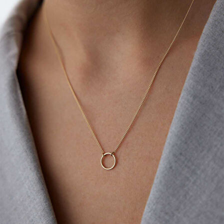 Sade Charm Halkası Kolye