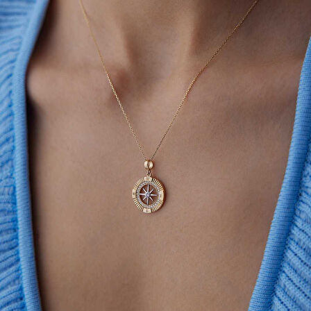 Taşlı Pusula Kolye