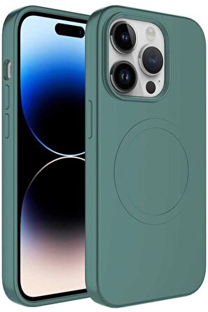 Apple iPhone 13 Pro Kılıf Magsafe Wireless Şarj Özellikli Pastel Renk Silikon Mat Kapak