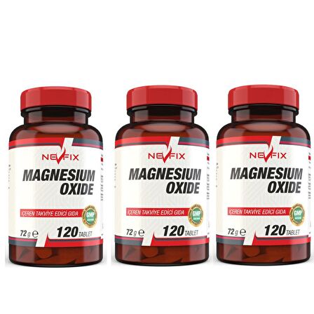 Magnezyum Magnesium Oksit 120 Tablet X 3 Kutu 360 Tablet