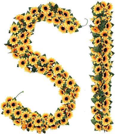 Yapay Çiçek Ay Çiçeği Tak Organizasyon Nişan Düğün Dekor Çiçeği Süsleme Tag 25x150cm