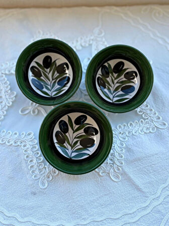 El Yapımı 13 cm Sosluk Çerezlik Reçellik Seramik Kase 