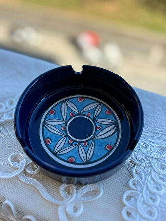 El Yapımı 10x3,5 cm Seramik Çeyizlik Çerezlik Küllük Kül Tabağı 