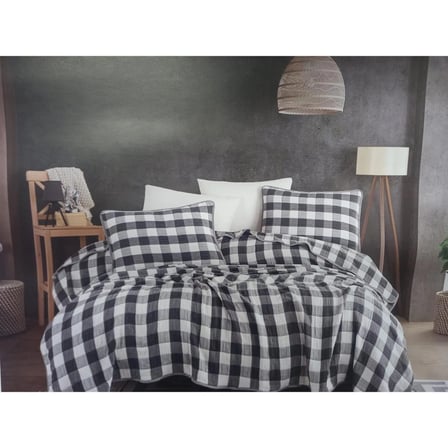 Livoras Home Müslin Pamuklu Yastıklı Yatak Örtüsü 240 x 260cm Antrasit
