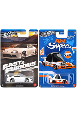 Hot Wheels 2 Araç Toyota Supra Set - Brian O'conner Toyota Supra & 94 Toyota Supra Gulf Tooned (1/64)