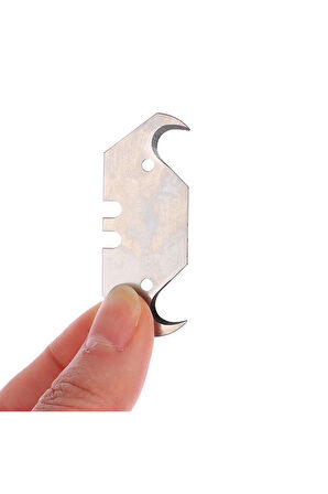KALİTE Kancalı Rötuş Bıçak Yedeği Kesme Boynuz Bıçak Halıcı Bıçağı 10'lu Paket 18.8x51.5x0,61mm