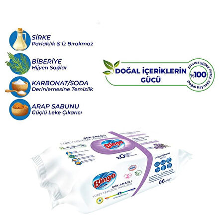 Bingo Yüzey Temizlik Havlusu 96 Adet Arap Sabunlu