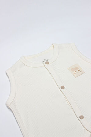 Bistyle Modal Flying Balloons Bebek Yelek BS18110 Ekru