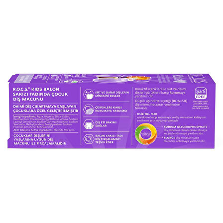 R.O.C.S.Kids Diş Macunu 35ml 4-7 Yaş Sakız
