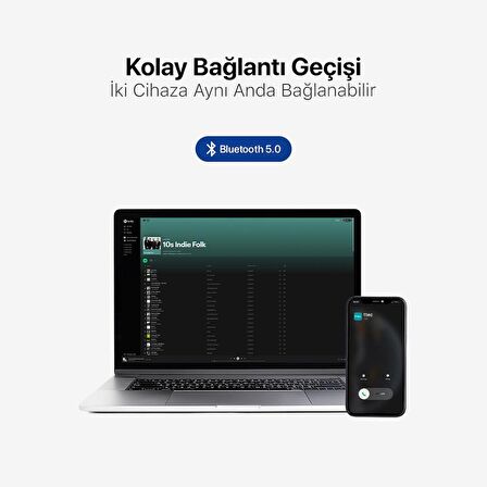 Ttec Ayarlanabilir Katlanabilir Çift Cihaz Destekli Uzun Şarj Süreli Kafaüstü Bluetooth Kulaklık 