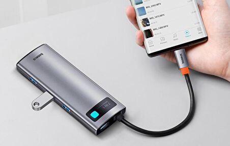 Baseus PD 100W 7in1 Type-C to Dönüştürücü Hub Type-C to HDMI4K@60Hz 3*USB3.0 SD/TF Ekran Yansıtmalı