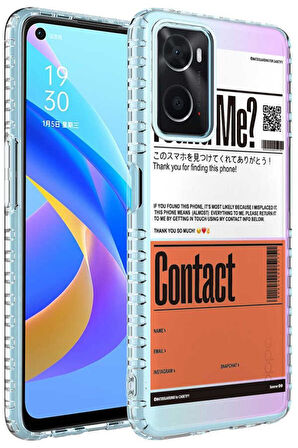 Oppo A96 4G Kılıf Airbag Kenarlı Renkli Desenli Elegans Silikon