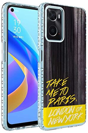Oppo A96 4G Kılıf Airbag Kenarlı Renkli Desenli Elegans Silikon