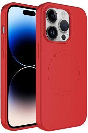 Apple iPhone 12 Pro Max Kılıf Magsafe Wireless Şarj Özellikli Pastel Renk Silikon Mat Kapak