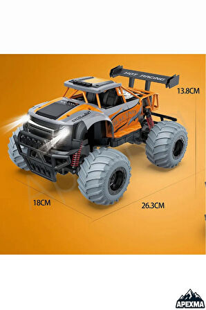 Oyuncak 2.4GHz Uzaktan Kumandalı Full Fonksiyon Şarjlı 1:14 Ölçek Rc Off-Road Arazi Aracı Turuncu