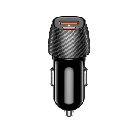 Type-C + Usb Araç Çakmaklık 36W PD Hızlı Şarj Soketi Araba Usb-C Şarz İphone Samsung Xiaomi Uyumlu