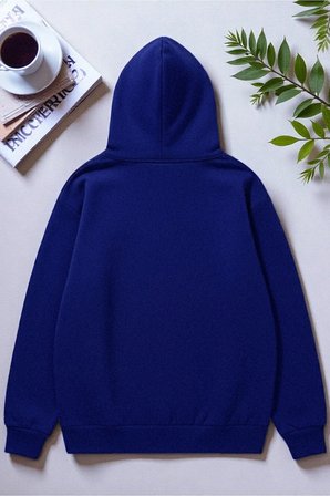 Unisex Uyuyan Kedi Baskılı kapüşonlu Sweatshirt