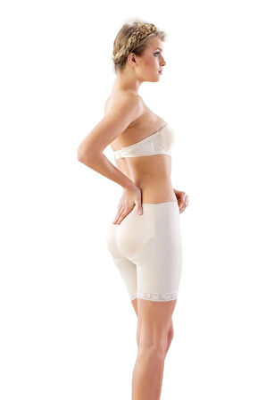 Kadın Ten Paçası Dantelli Pop Up Korse