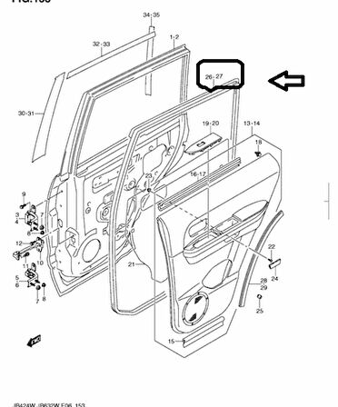 Suzuki Grand Vitara 06-12 SOL ARKA KAPI AÇIKLIK FİTİLİ