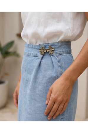 Eskitme Model Dört Yapraklı Yonca Pantolon Beli Daraltma Aparatı, Kemer, Daraltıcı
