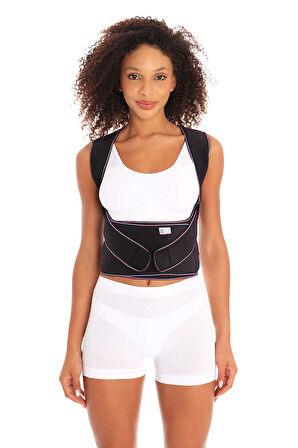  Yeni Nesil Dik Duruş Korsesi Kamburluk Önleyici Terletmez Korse Unisex Siyah