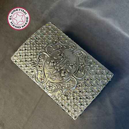 Uretti - Hülya 6683 8868 El Yapımı Alüminyum Folyo Kaplama Dekoratif Saklama Takı Kutusu