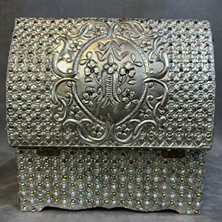 Uretti - Hülya 6683 8868 El Yapımı Alüminyum Folyo Kaplama Dekoratif Saklama Takı Kutusu