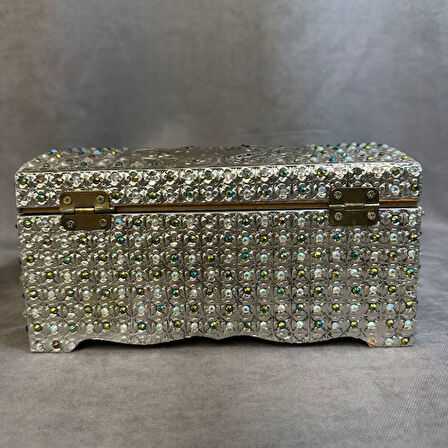 Uretti - Hülya 6683 8868 El Yapımı Alüminyum Folyo Kaplama Dekoratif Saklama Takı Kutusu