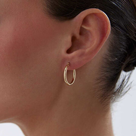 Medium 2.50mm Oval Boru Halka Küpe