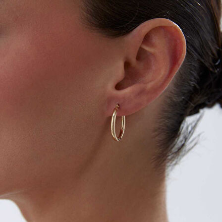 Medium 2.50mm Oval Boru Halka Küpe
