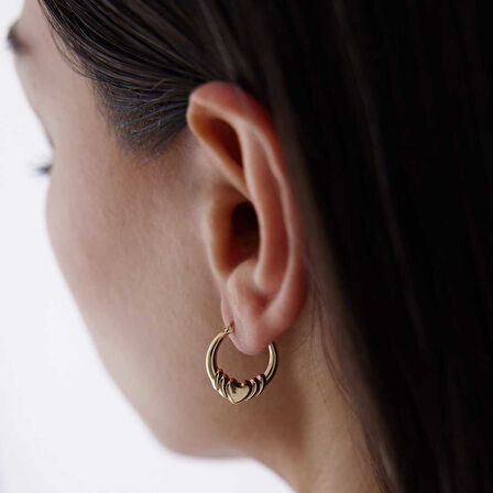 Kalp Model Halka Küpe