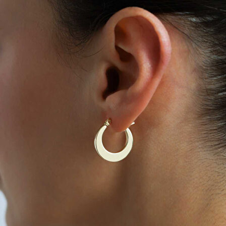 Dolgu Hilal Halka Küpe