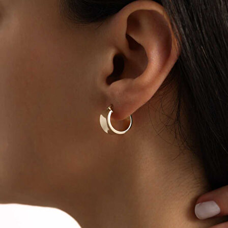 Small Mona Kesme Halka Küpe