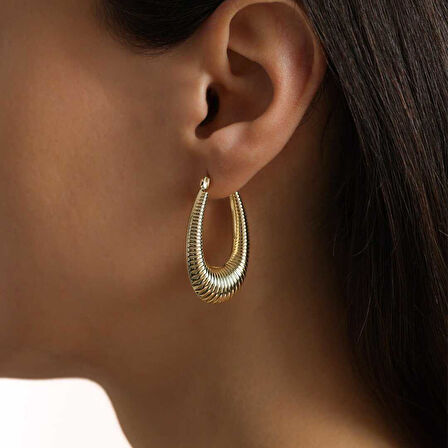 Sık Çizgi Bombe Küpe