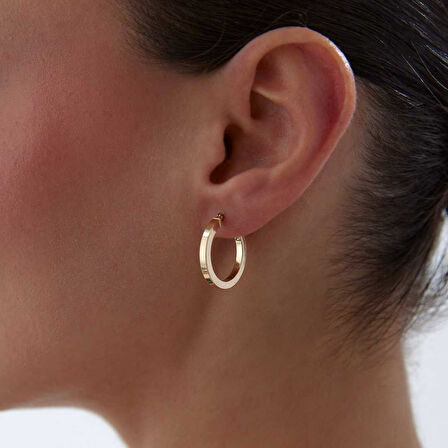 Medium 2.50mm Kenarlı Boru Halka Küpe