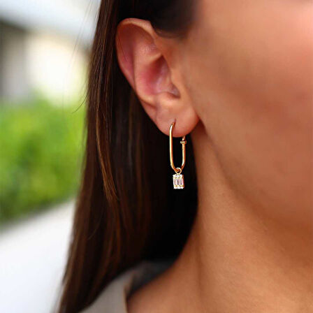 Baget Taşlı Ataç Küpe