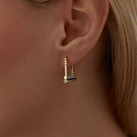 Taşlı Top Ataç Küpe