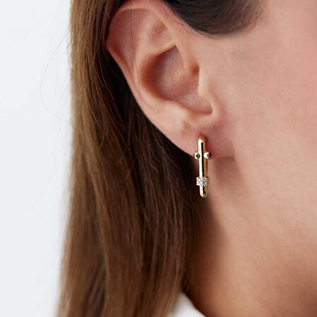 Safir Taşlı Ataç  Küpe