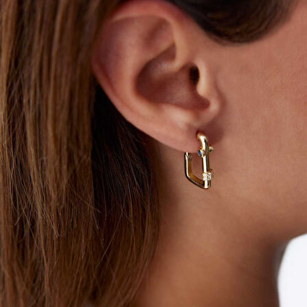 Safir Taşlı Ataç  Küpe