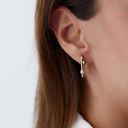 Safir Taşlı Ataç  Küpe