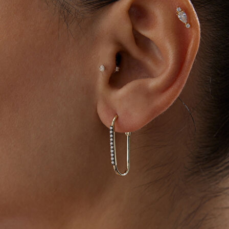 Black Detay Taşlı Ataç Küpe